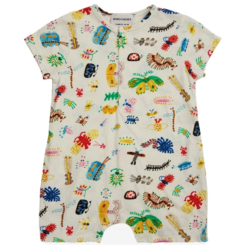 Bobo Choses Baby Fuuny Insects All Over Playsuit Short Sleeve OffwhiteCropped Short Sleeve Tops