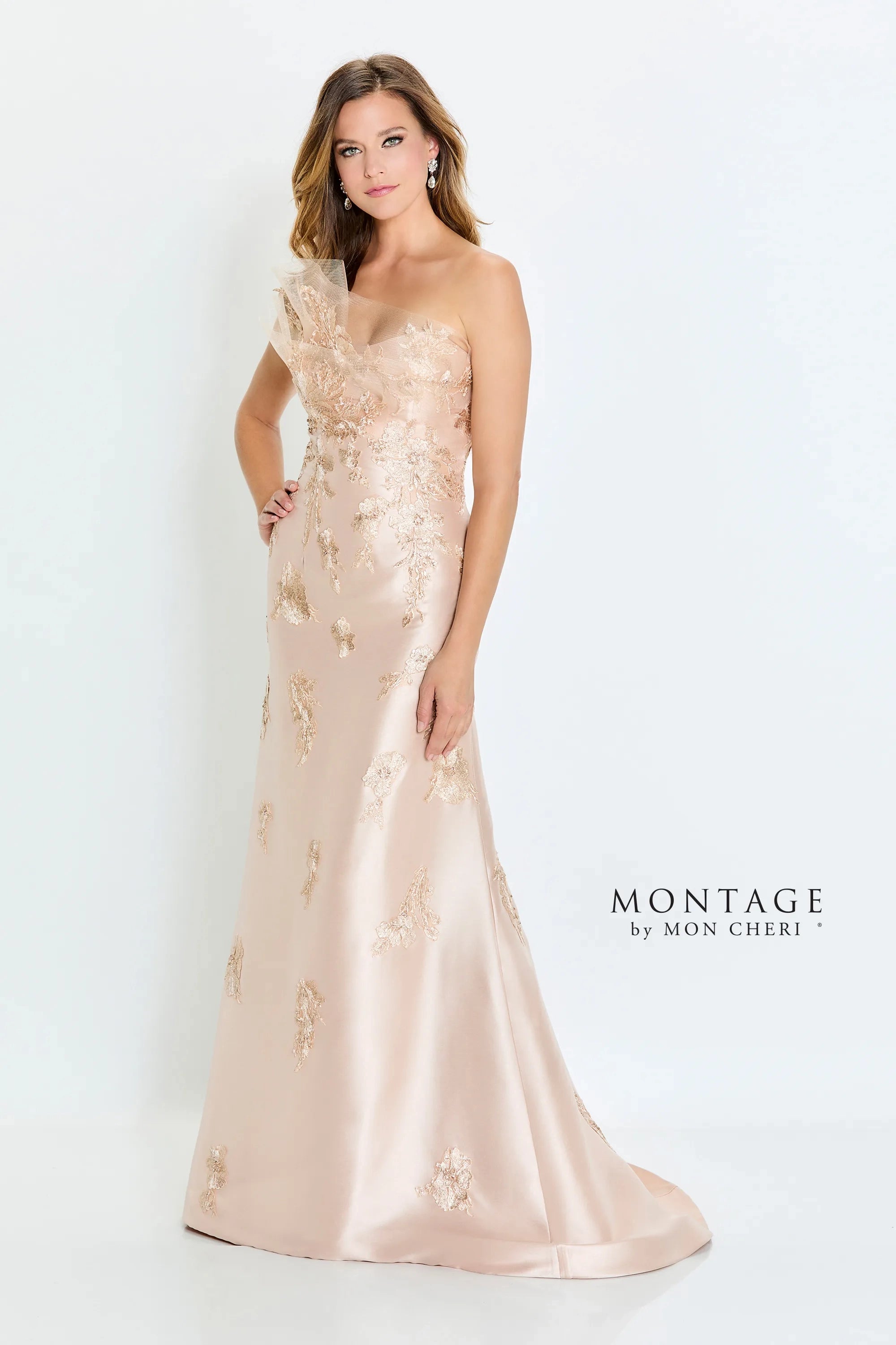 TightdesignMontage M520 Long Formal Beaded Floral Evening Dress