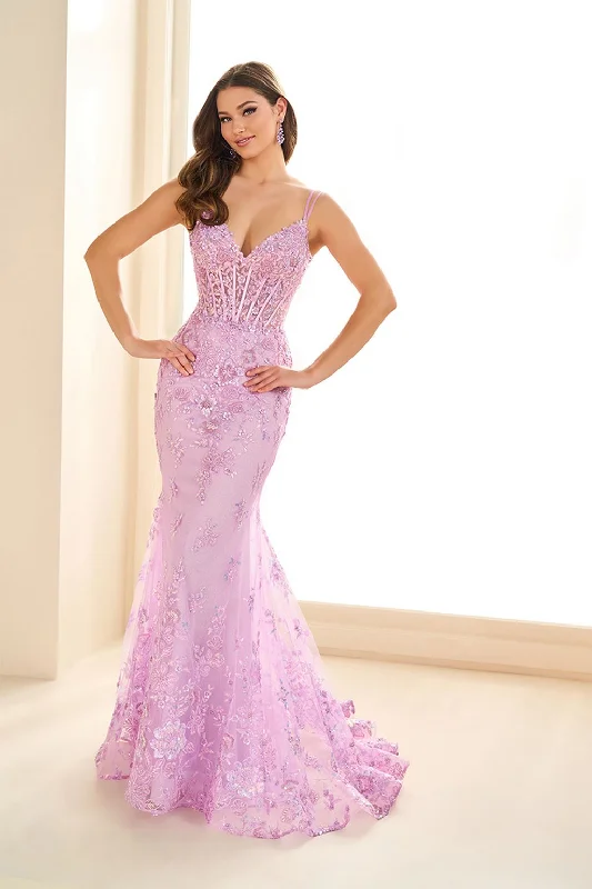 TightknotEllie Wilde EW36082 Sequin Prom Beaded Long Formal Evening Dress