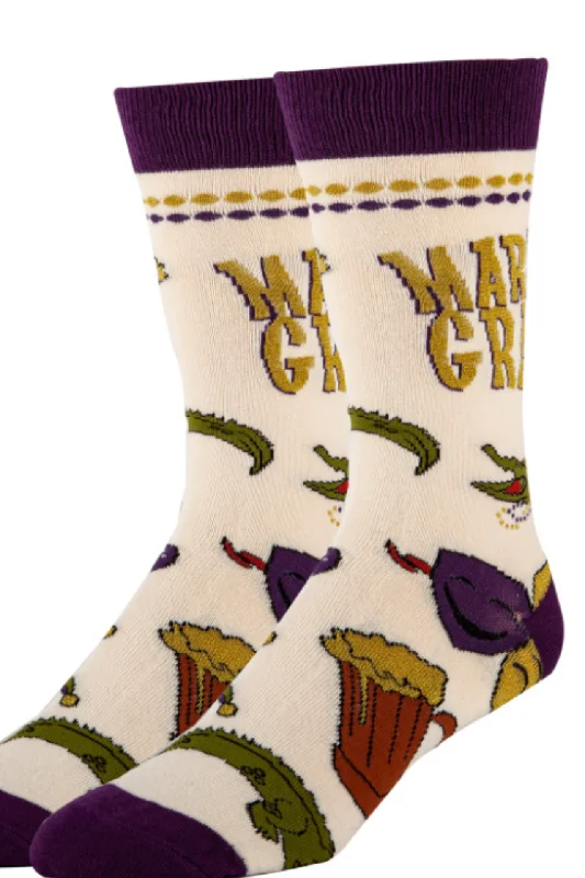 Men’s Crew Socks Mardi Gras PartyCrewneckdesign