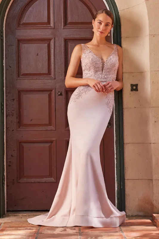 TightfocusMontage M528 Long Fitted Formal Beaded Evening Dress