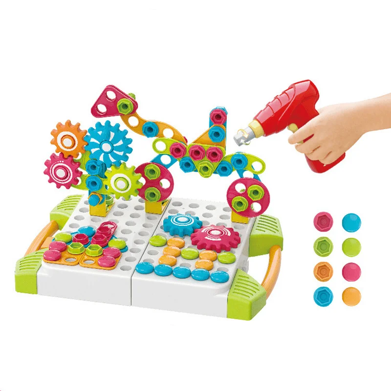 Screw Puzzle Boy Girl Assembling Toolbox ToyCrewneckcasual