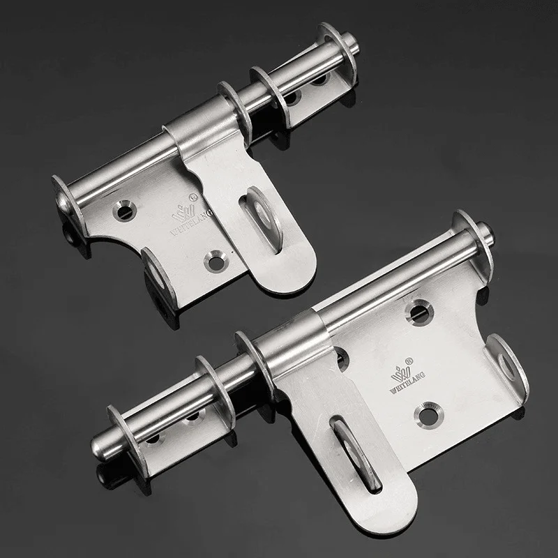 Stainless Steel Left and Right Latches Sliding Lock Security Door Latch with ScrewsCrewneckidentity