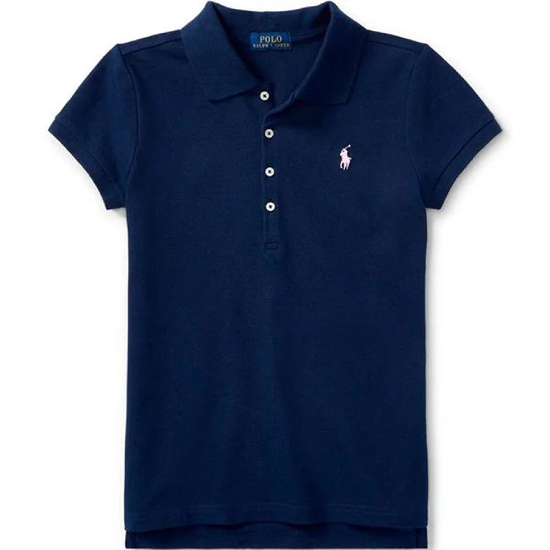 Polo Ralph Lauren Girl Short Sleeved Polo Refined NavyTravel Short Sleeve Tops