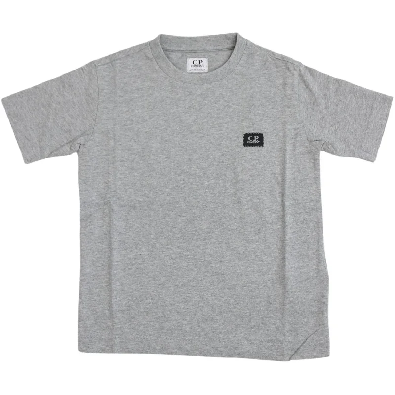 C.P. Company Melange Grey T-Shirt Short SleeveEmbroidered Short Sleeve Tops