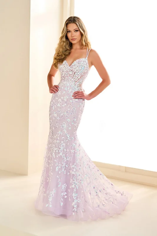 TightbondEllie Wilde EW36080 Long Mermaid Gown Formal Sequin Glitter Prom Dress