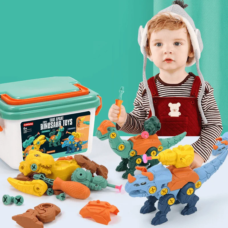 Electric Drill Screwing Cross-Border with Target Assembling Dinosaur ToyCrewnecktrend