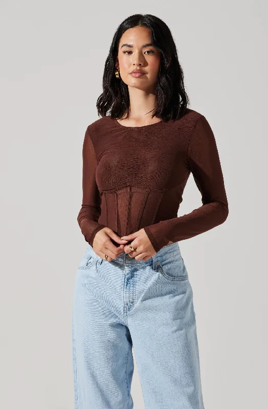 Kezia Corset Long Sleeve Top