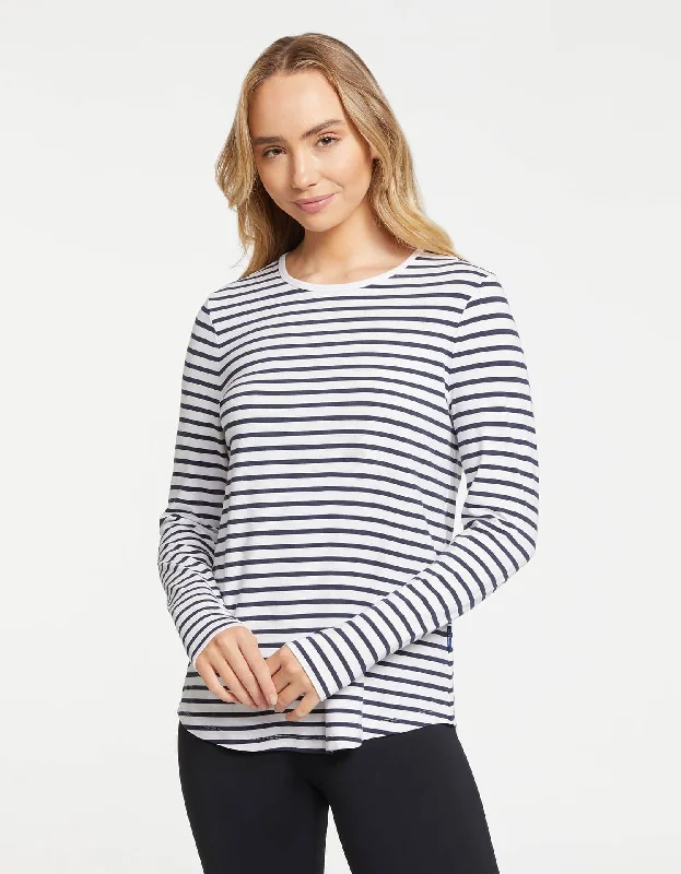 Striped Loose Fit Long Sleeve Swing Top UPF 50+ Sensitive Collection