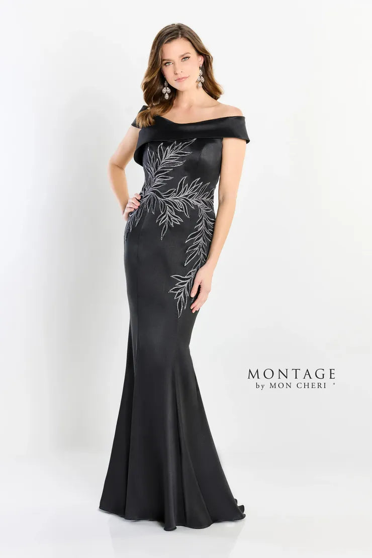 TightdefenseMontage M2210 Long Floral Fit Formal Evening Dress