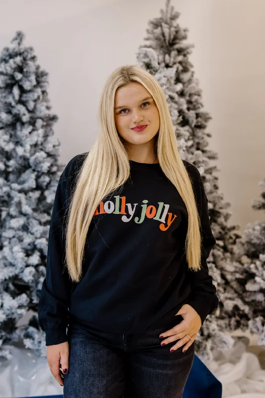 Holly Jolly Crewneck | BlackCrewneckmodern