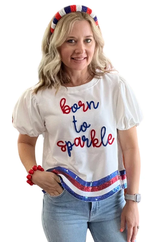 Born To Sparkle Short Sleeve TopVelvet Short Sleeve Tops