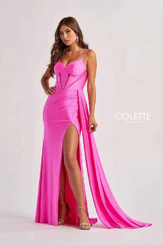 TighthatColette by Daphne CL8480 Long Mermaid Formal Slit Ruched Prom Dress