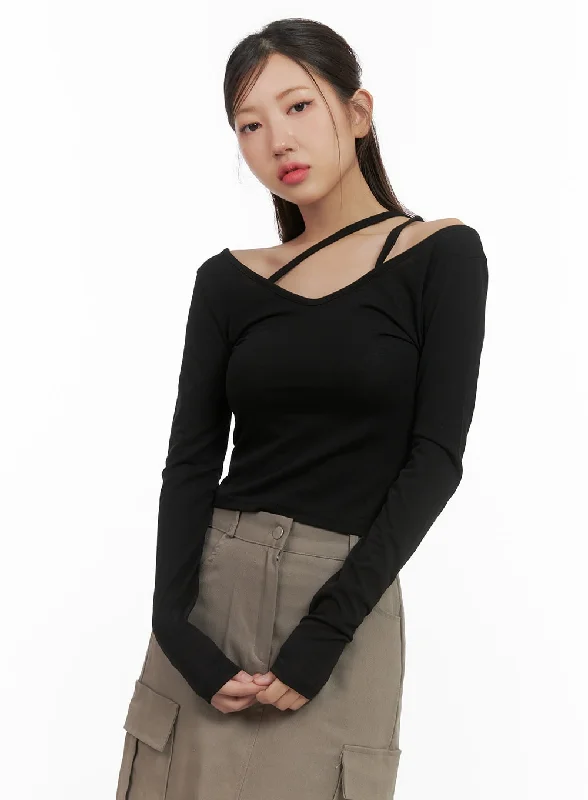 Neck String Detail Long Sleeve CS404