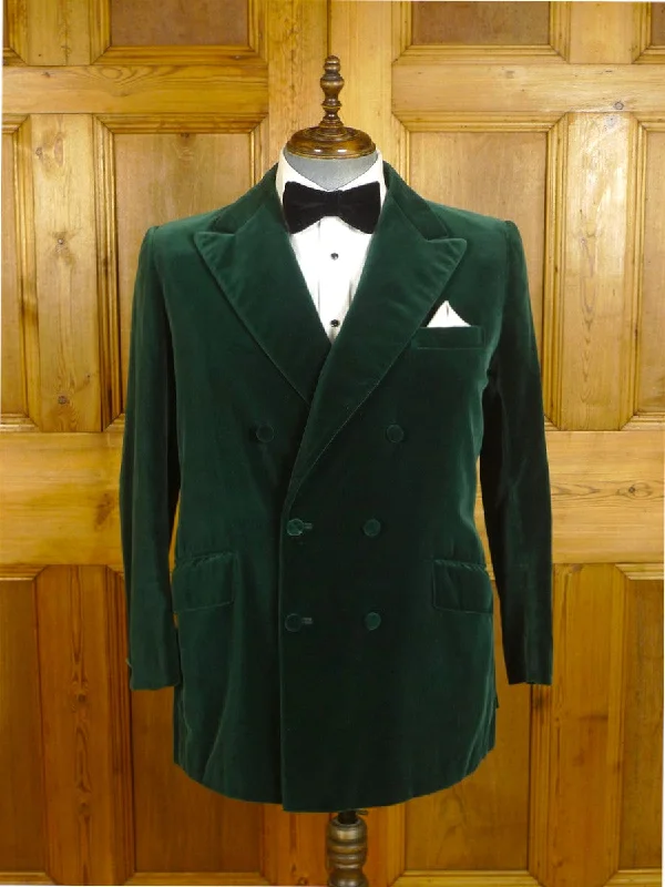 Leather Jackets24/1036 amazing 1973 vintage cyril a castle savile row conduit st bespoke emerald green d/b silk-velvet smoking / evening jacket 42 regular