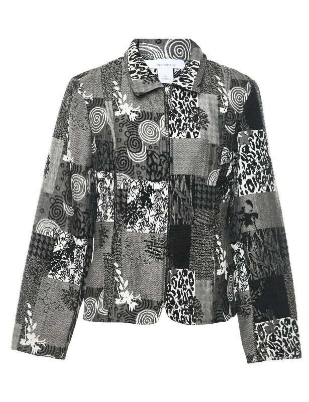 Running JacketsDressbarn Abstract & Animal Print Sparkly Tapestry Jacket - M