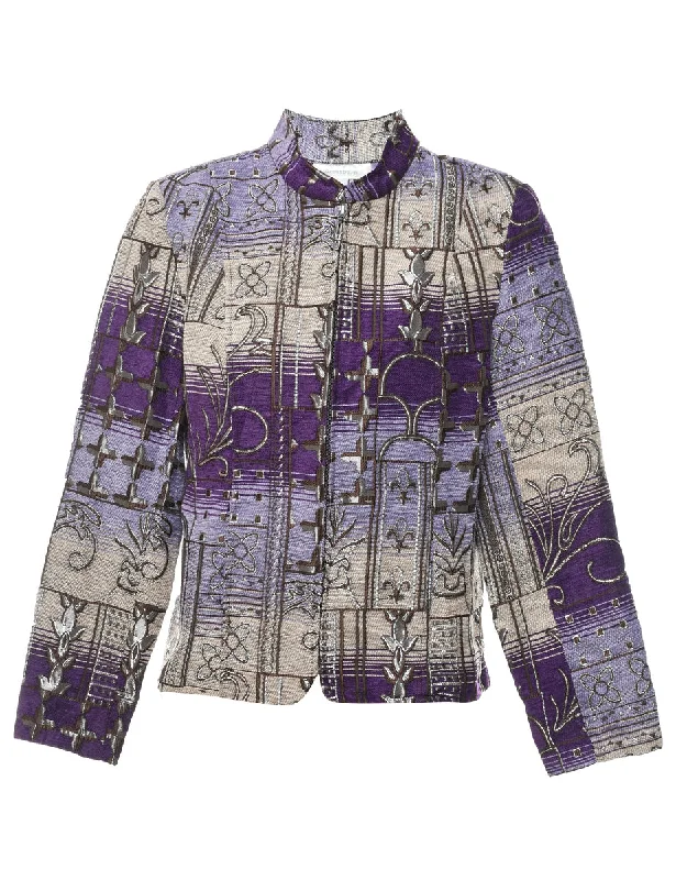 Running JacketsPurple Floral Tapestry Jacket - M