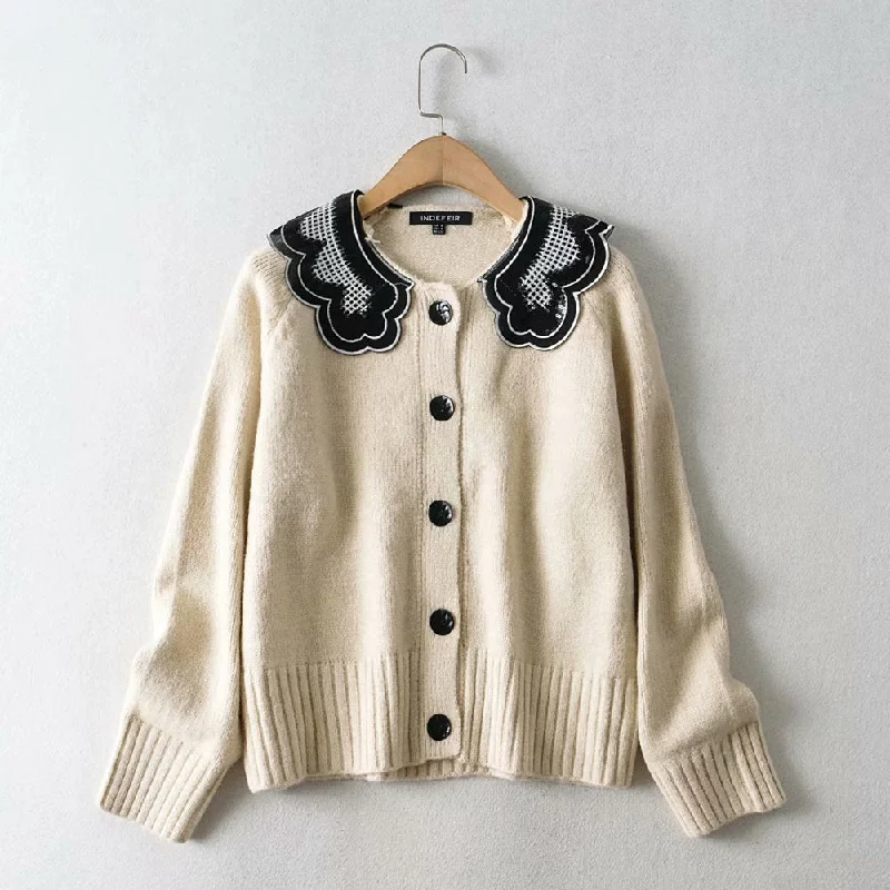 Layered Knit TopsAutumn wool and Mohair women's cardigan  1369