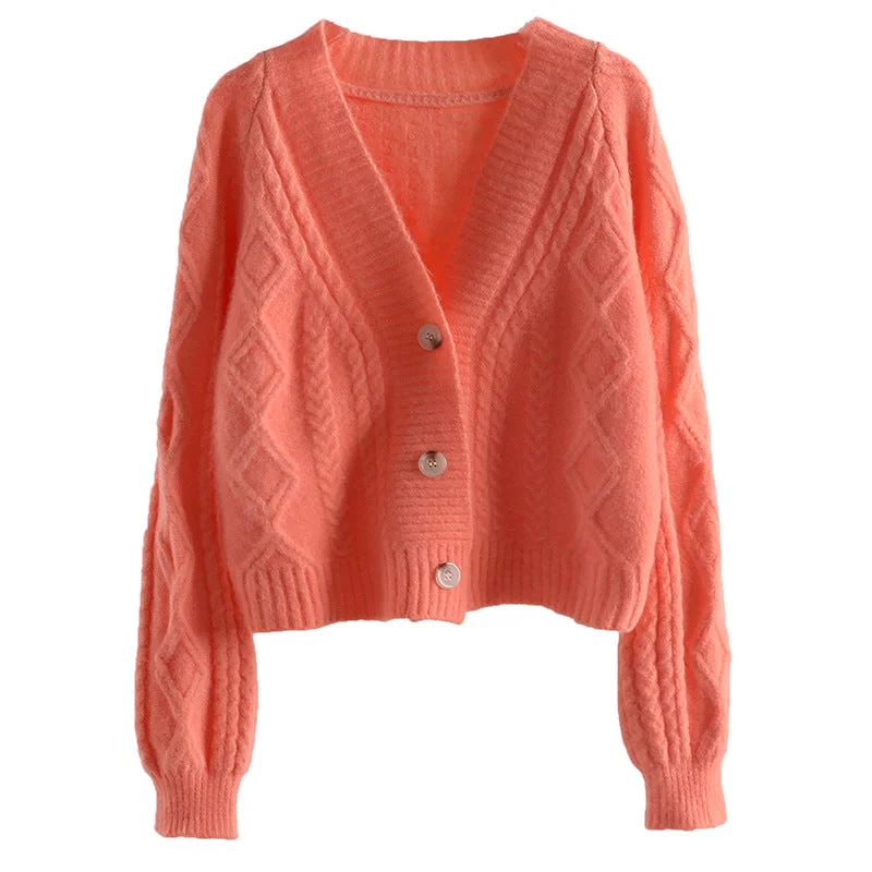 Cotton Knit TopsShort knit cardigan, spring and Autumn, new, versatile blouse sweater  1429