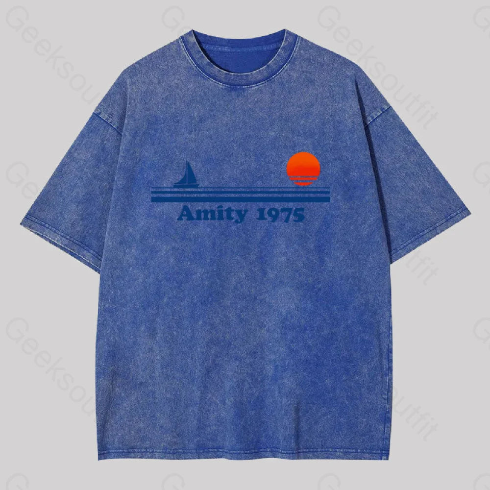 Amity 1975 Jaws Washed T-shirtFall Tee