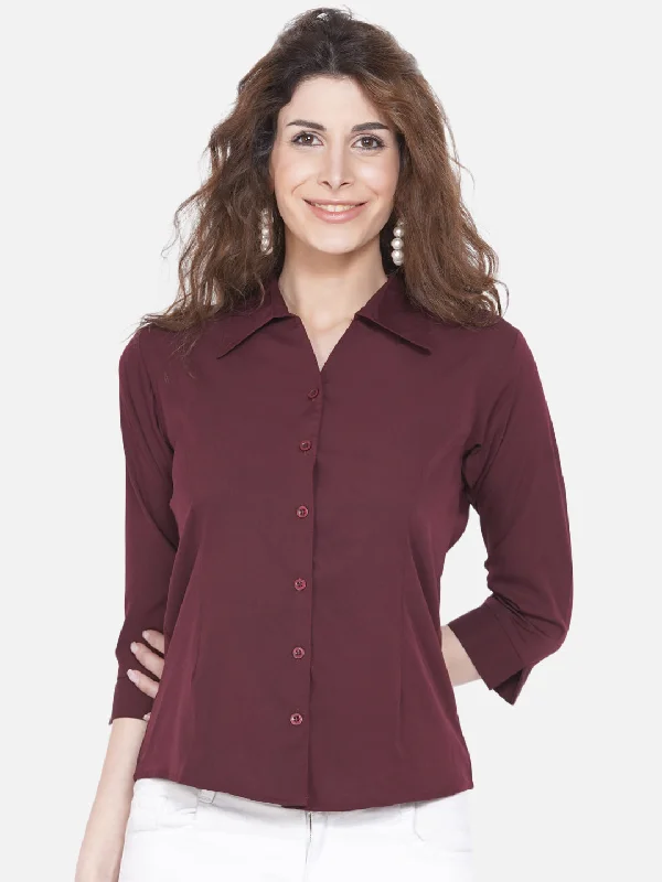 Longline ShirtsWomen Brown Casual Shirt