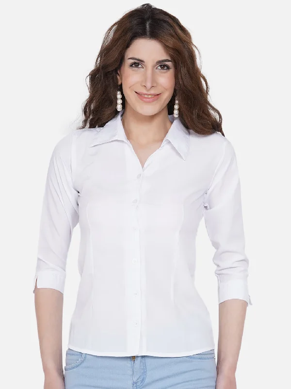 Silk ShirtsWomen White Casual Shirt