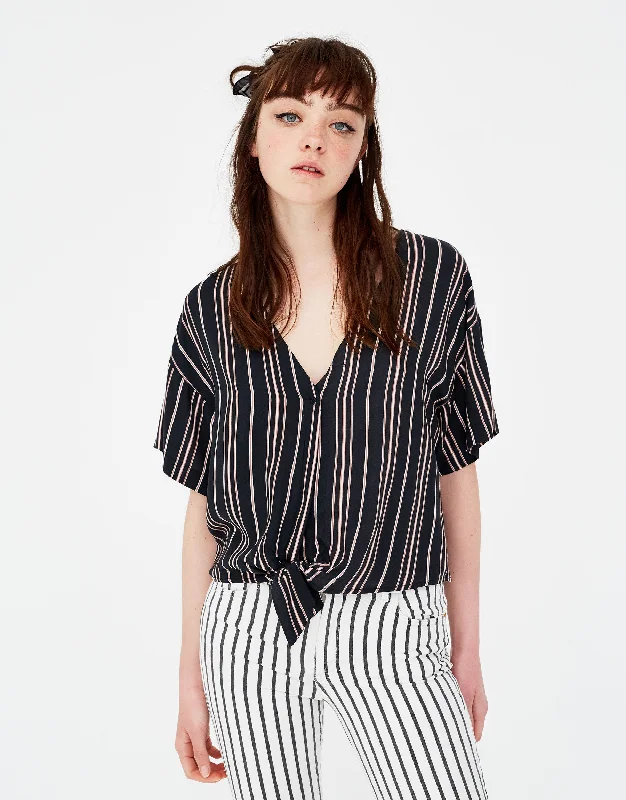 Painted ShirtsStriped shirt with knot