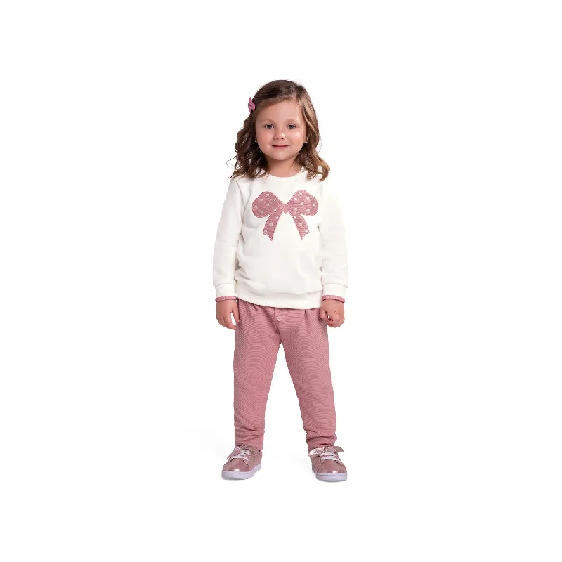 Streetwear Hoodies2 Piece Girls Bow Sweatshirt & Pants