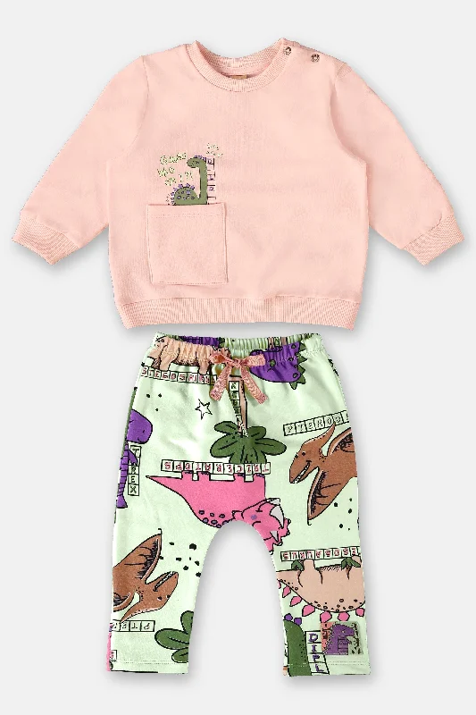 Ski Sweatshirts2 Piece Girls Dino Sweatshirt & Pants