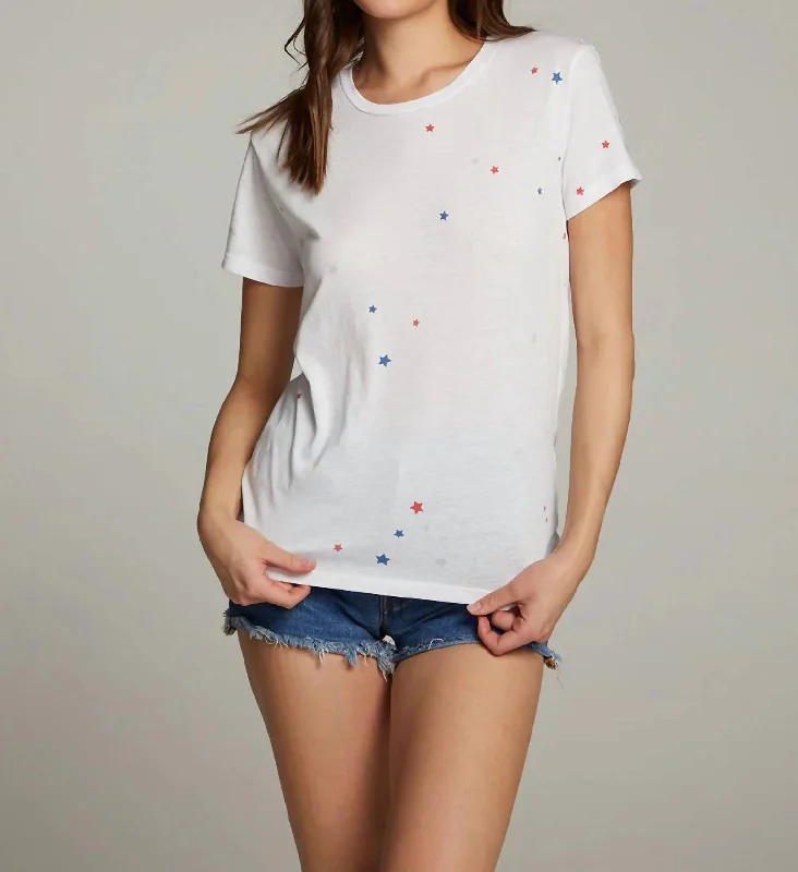 Americana Stars Crew Neck Tee In WhiteCrewneckheritage