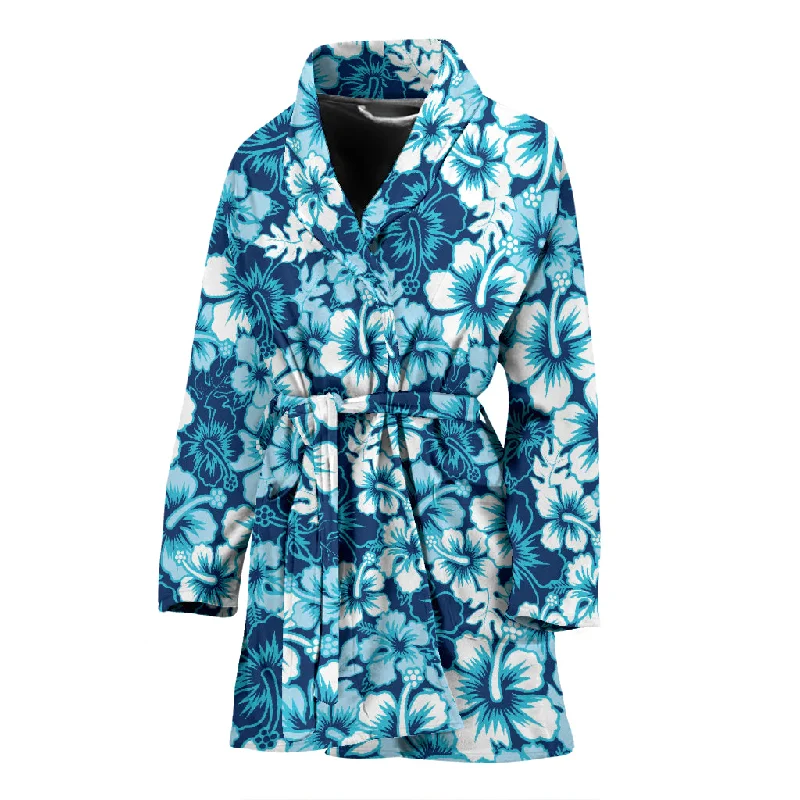 Hibiscus Pattern Print Design 03 Women's Bathrobe00