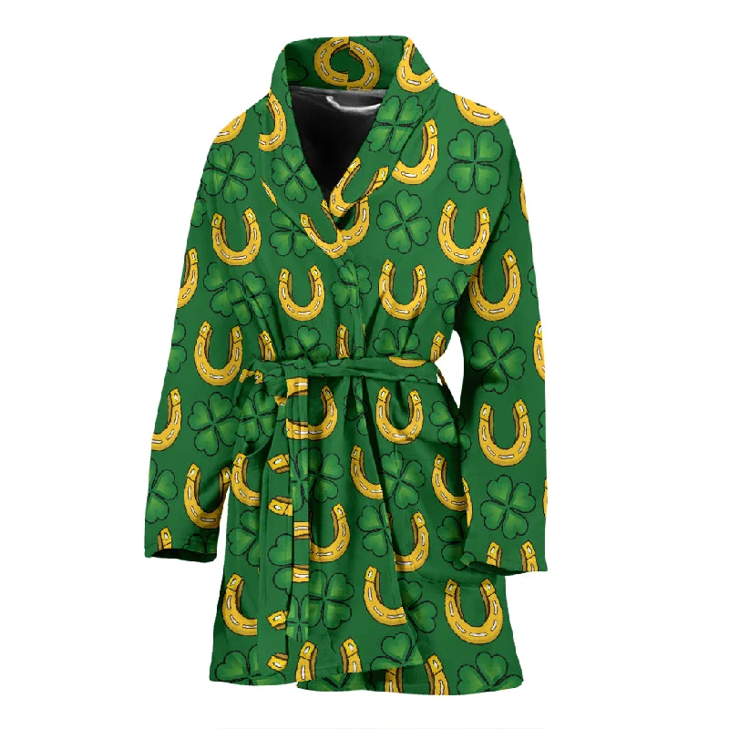 Horseshoes Pattern Print Design 05 Women's Bathrobe