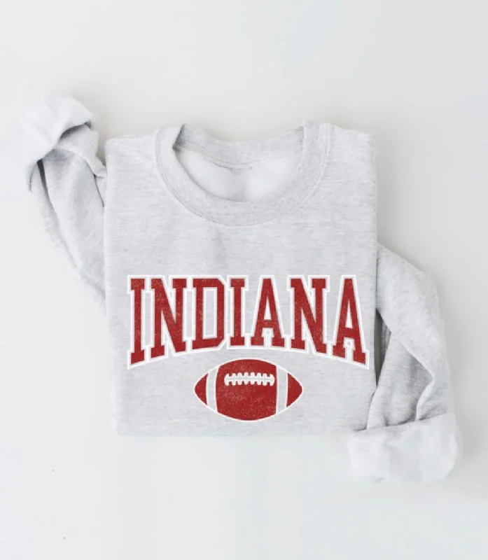 Oversized HoodiesIndiana Football Graphic Crewneck Sweatshirt