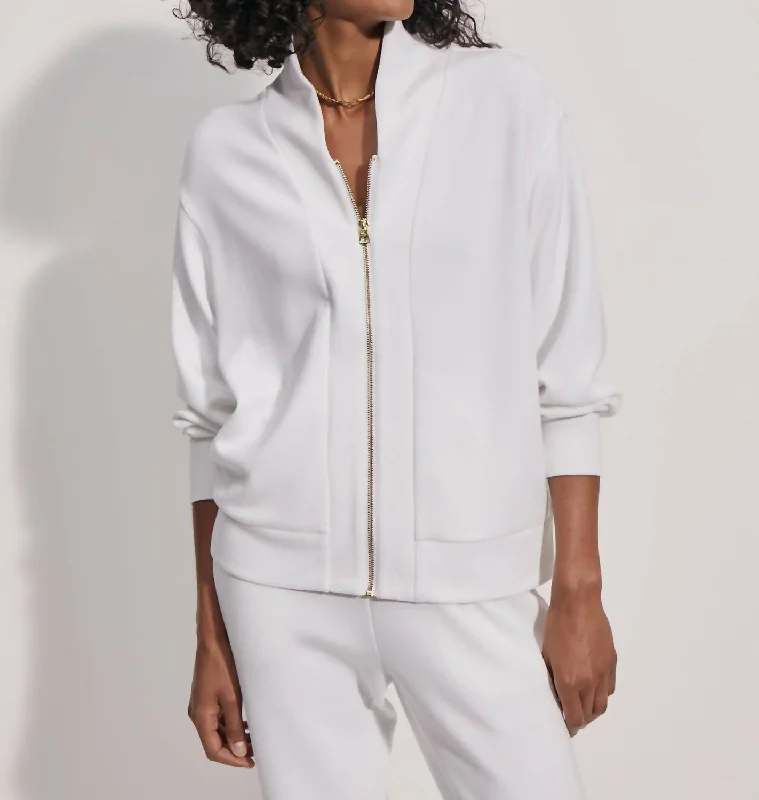 Button-Up SweatshirtsPelham Zip-Through Sweatshirt In White