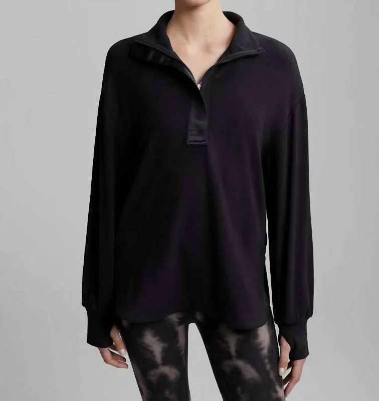 Collaborative SweatshirtsRoeder Half Zip Midlayer Sweatshirt In Black